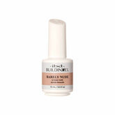 ibd Building Gel Barely Nude 14mL bottle, soak-off hard gel formula for creating natural-looking nude nail extensions.